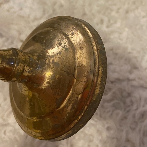 Vintage Solid Brass Made in India 7” Candlestick Holder Tarnished patina - Picture 5 of 6